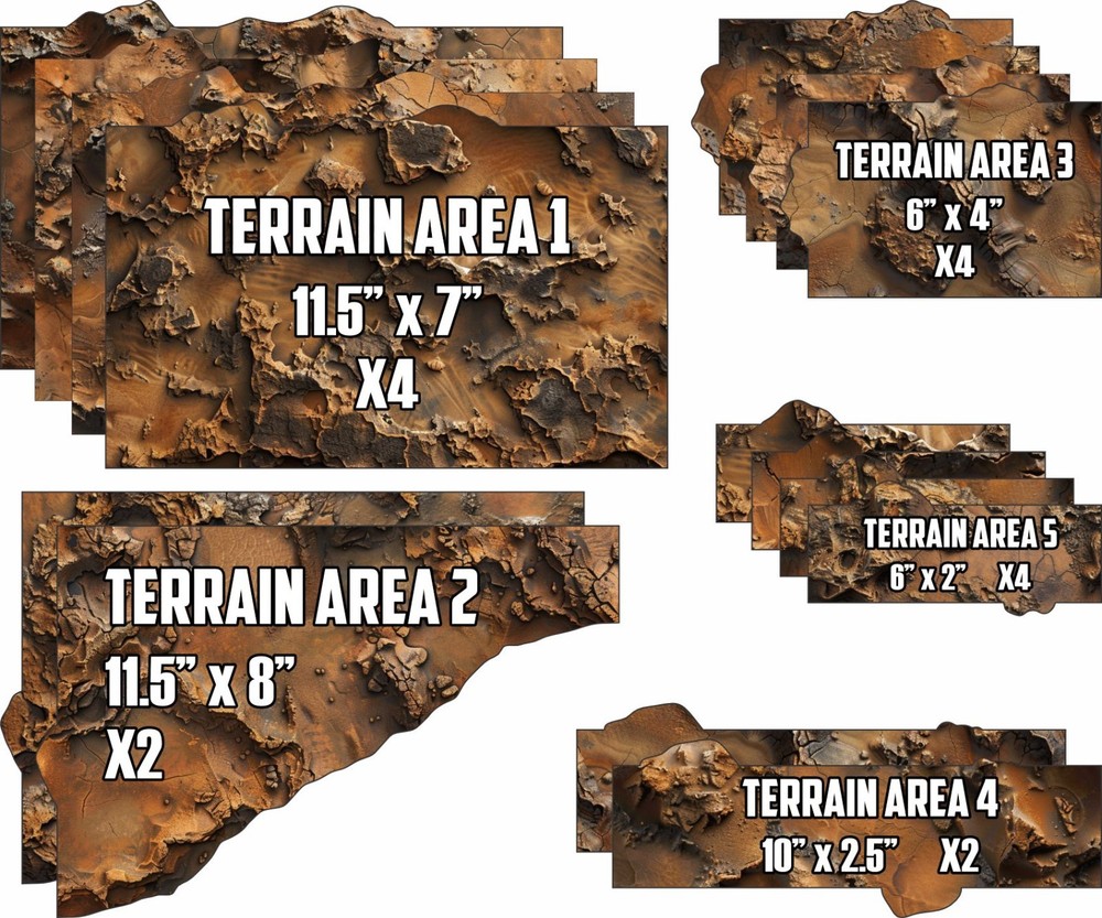 Terrain Area Footprints - Desolation - Compatible w/ Warhammer 40K 11th Ed