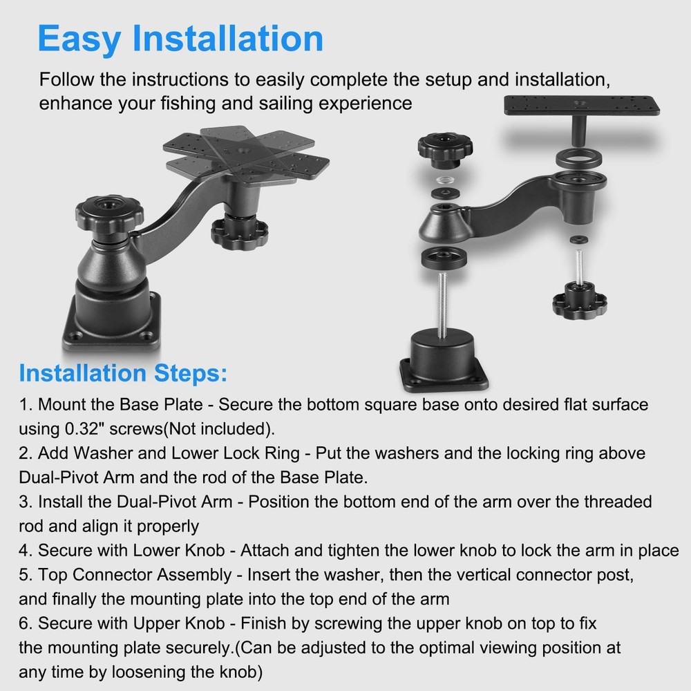 Replace RAM-109HU Horizontal 6" Swing Arm Mount for Fishfinders & Chartplotters