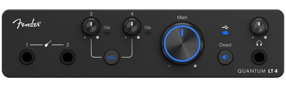 Fender Quantum LT 4 USB-C 4x2 Bus Powered Recording Interface+XLR Cable