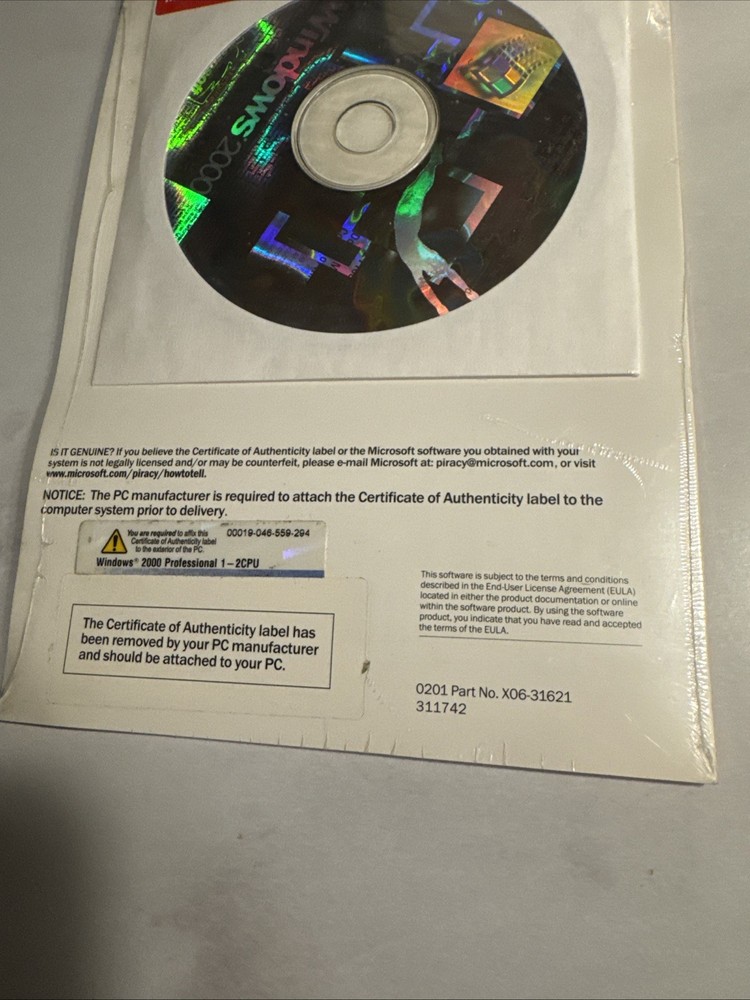 Microsoft Windows 2000 Professional Quick Start Guidebooklet with Disc *SEALED*