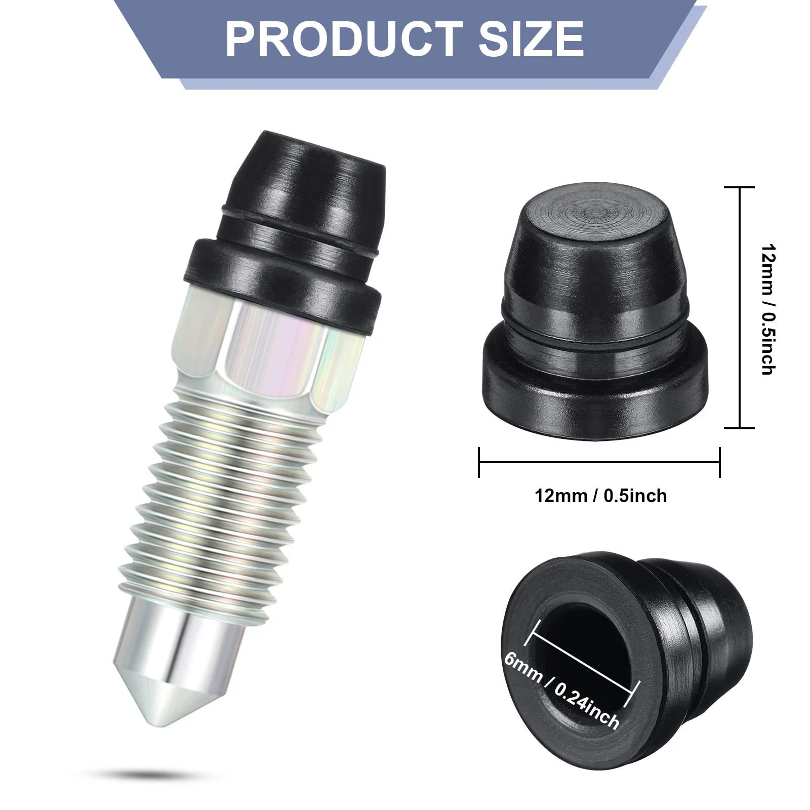 18 Pieces Brake Bleeder Caps Rubber Caliper Nipple Caps Dust Caps Brake Bleed...