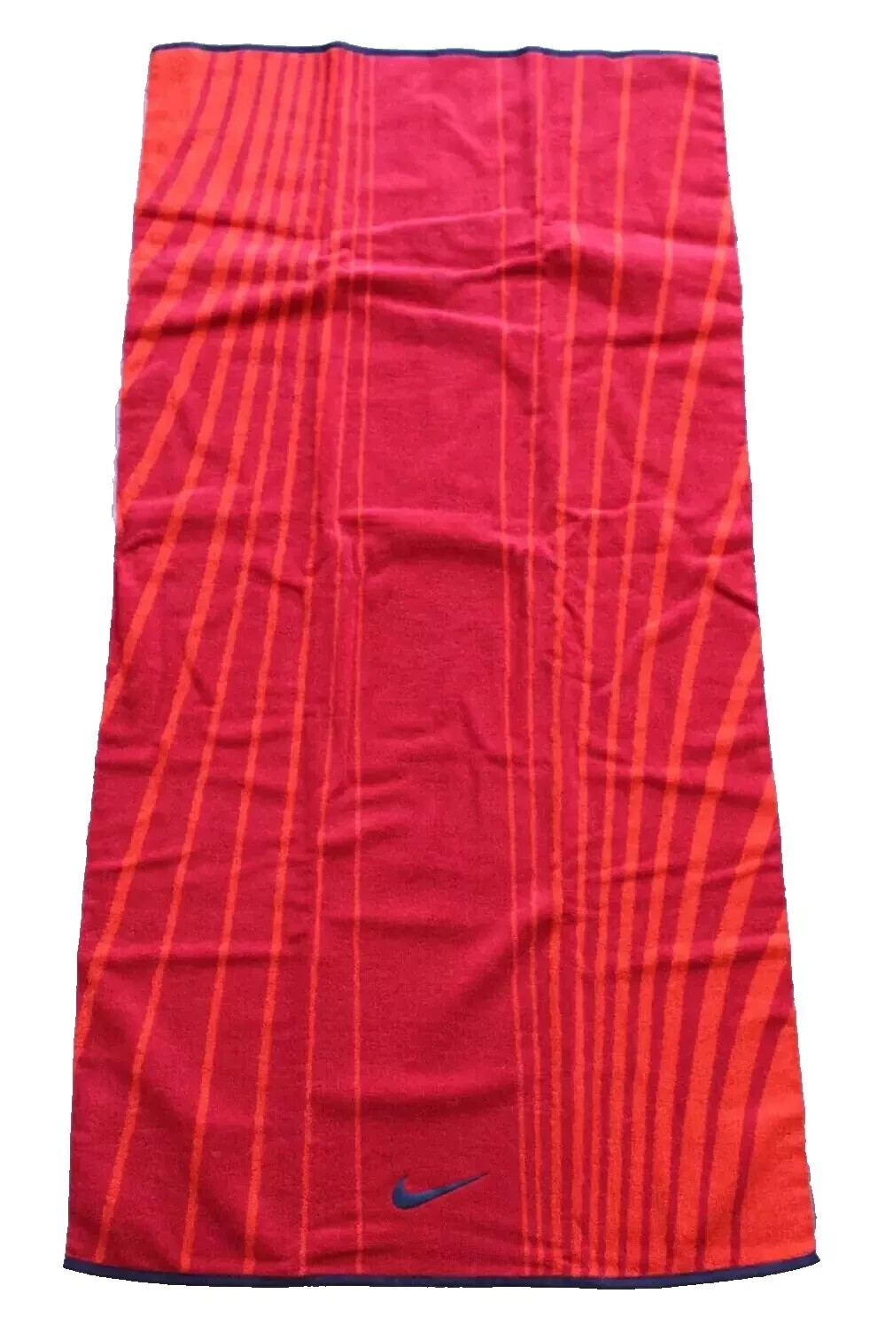 Nike Striped Jacquard Towels 2 Pack Large Midnight Navy & Gym Red