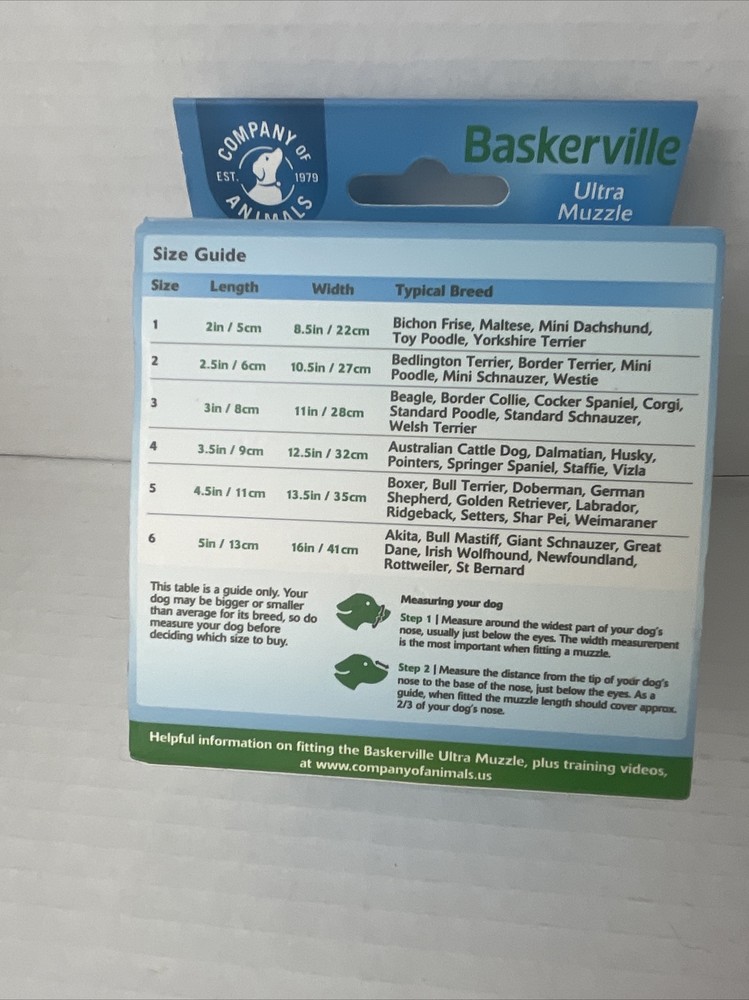 Baskerville Ultra Muzzle Size 1 Dog Comfortable Improved Muzzle New in Box Small