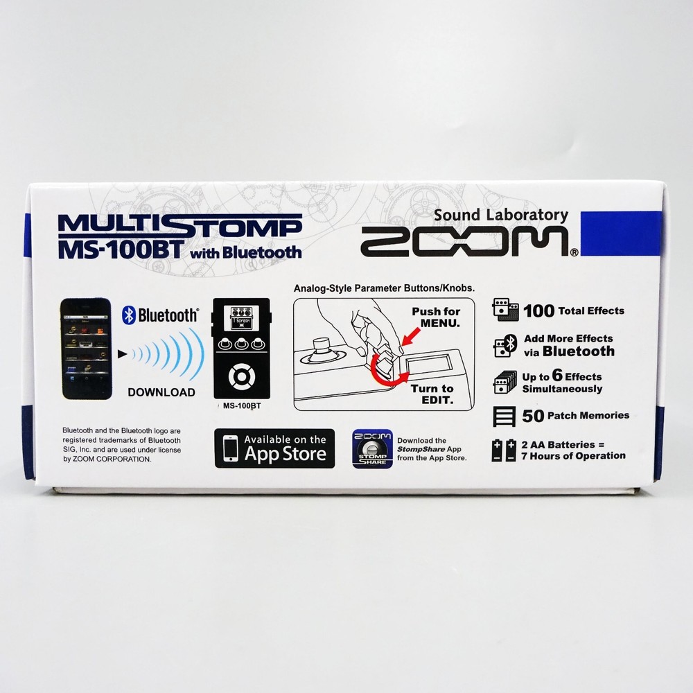 ZOOM MS-100BT MULTI STOMP with Bluetooth Guitar Multi Effect Pedal Japan Used