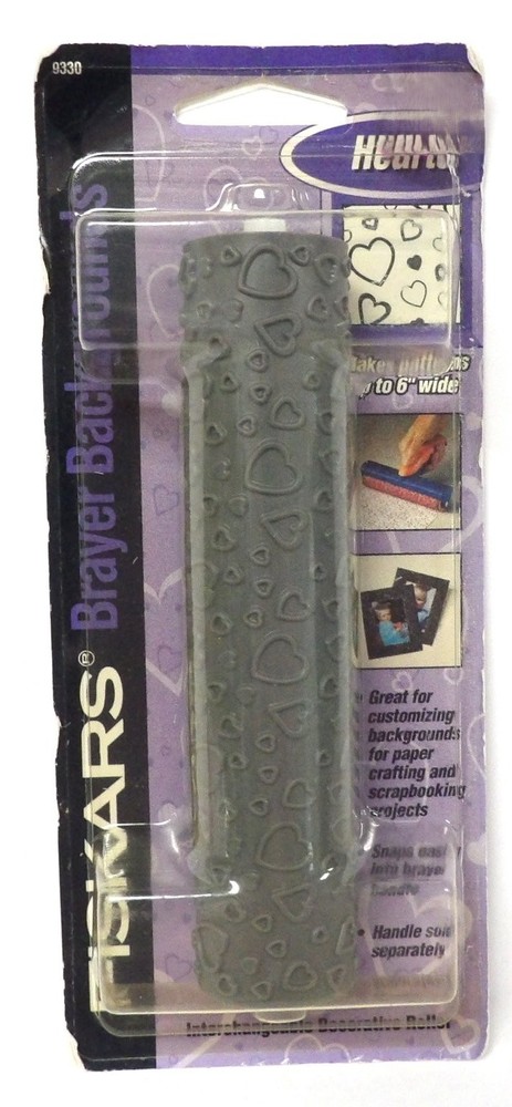 FISKARS Hearts Brayer Backgrounds Decorative Roller 6" Wide Interchangeable