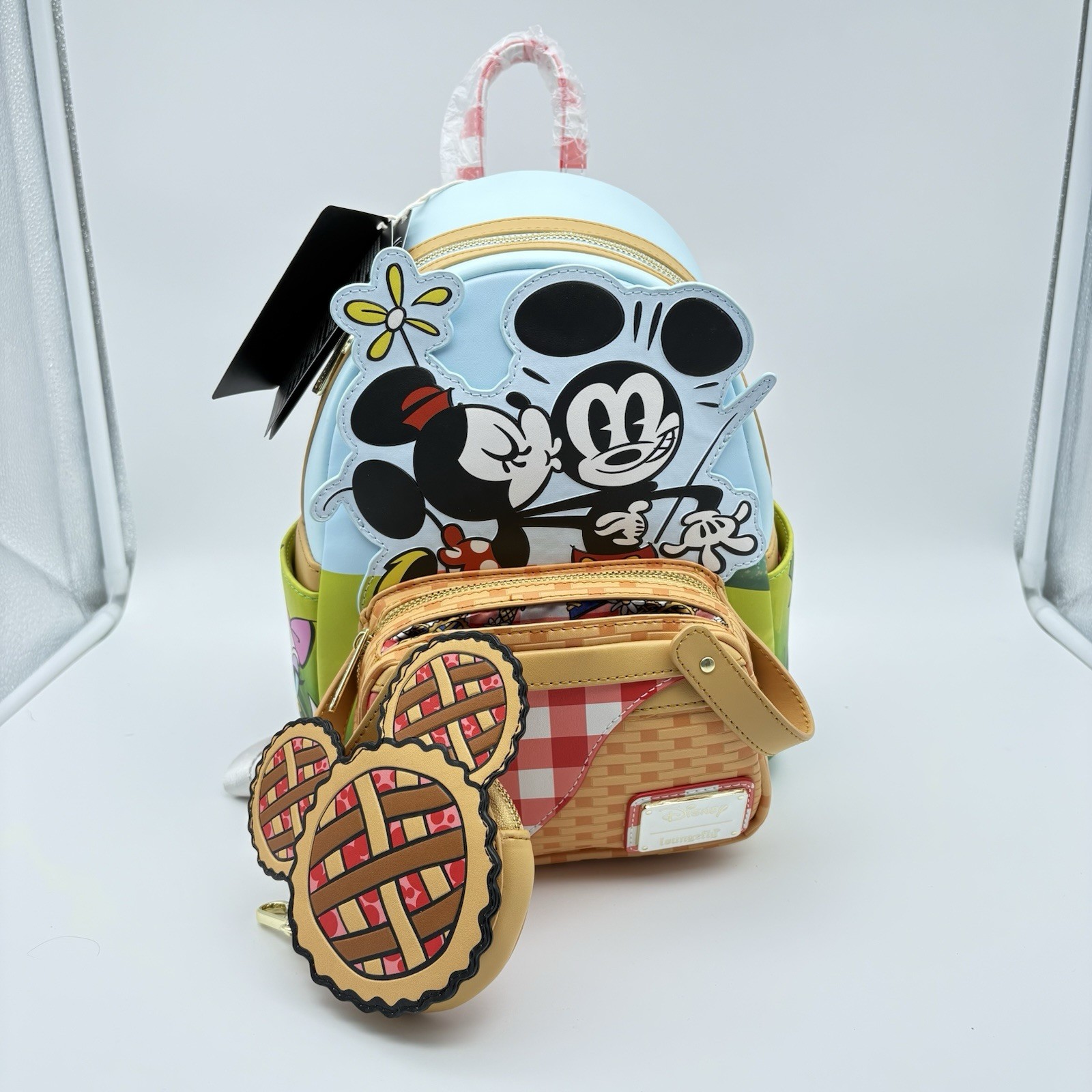 NEW Loungefly Disney Mickey & Friends Picnic Basket Mini Backpack with Coin Bag