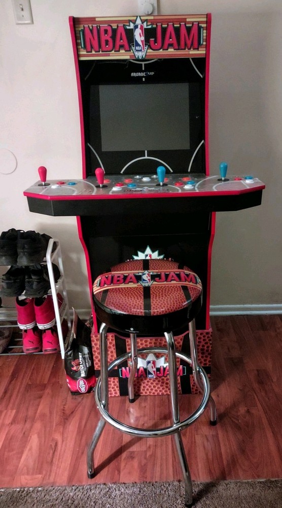 Arcade1Up NBA Jam 1st Generation Arcade Machine w/3-Games/Riser/Stool/Cover