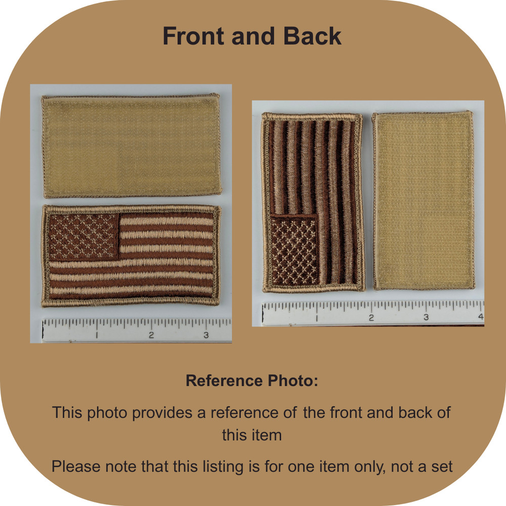 American Flag Patch - Subdued Desert Sand Tan - Hook Fastener - Tactical Patch