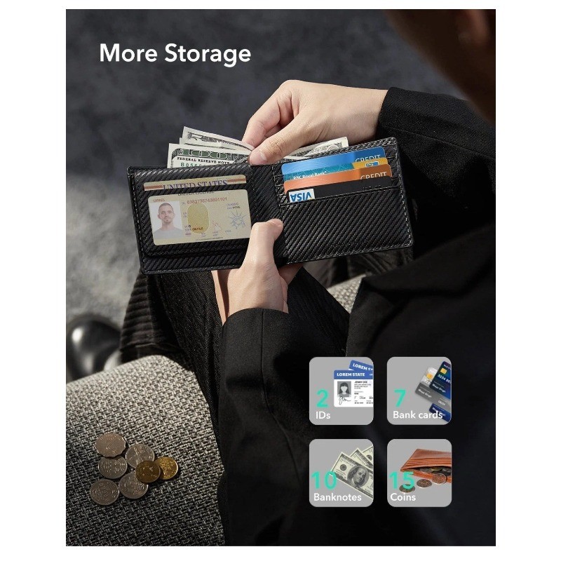 Classic Geo Wallet Men Full Find My Functionality Thin & Lightweight Gift