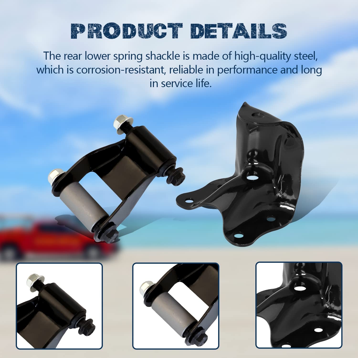 Rear Leaf Spring Shackle Hanger Bracket Kit Compatible with 1986-2011 Ranger ...