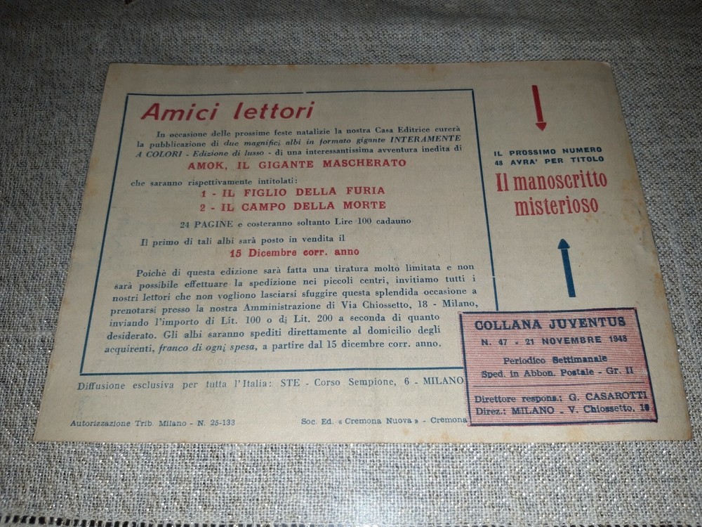 1948 Gim Toro Comic No. 47 ORIGINAL £. 12