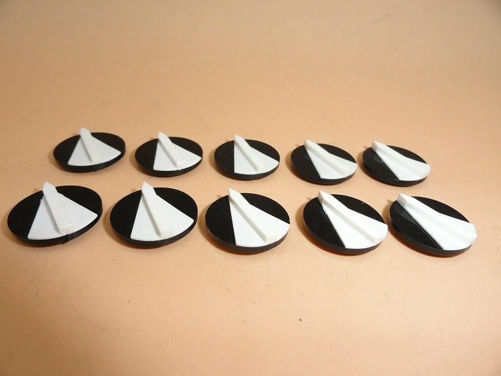Black / White Pointer Knobs (Lot of 10)