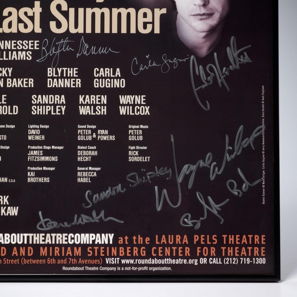 Suddenly Last Summer Blythe Danner Off Broadway Theater Cast Signed Poster 22"h