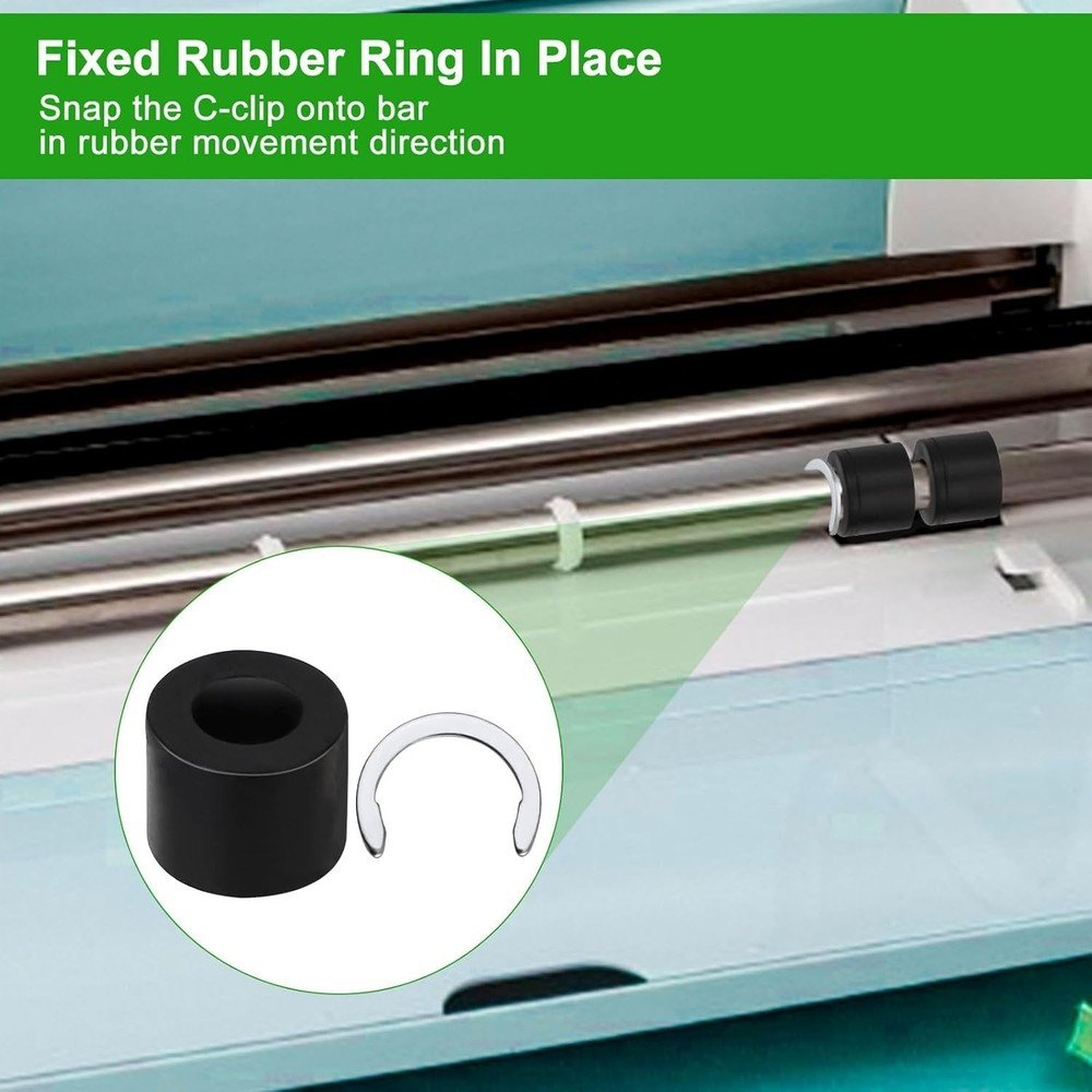 8Pcs Rubber Roller Resolution for Cricut Maker and 8Pcs Rubber Roller Replacemen