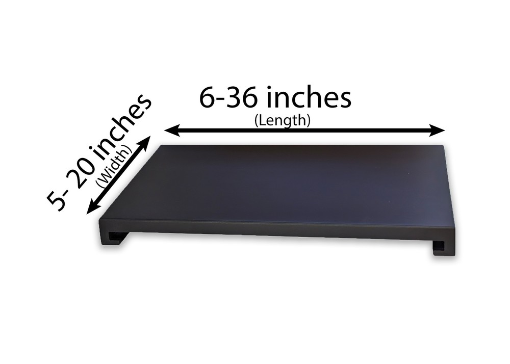 Custom Size, Hard Maple Returned ends Display Base - Flat Black enamel finish