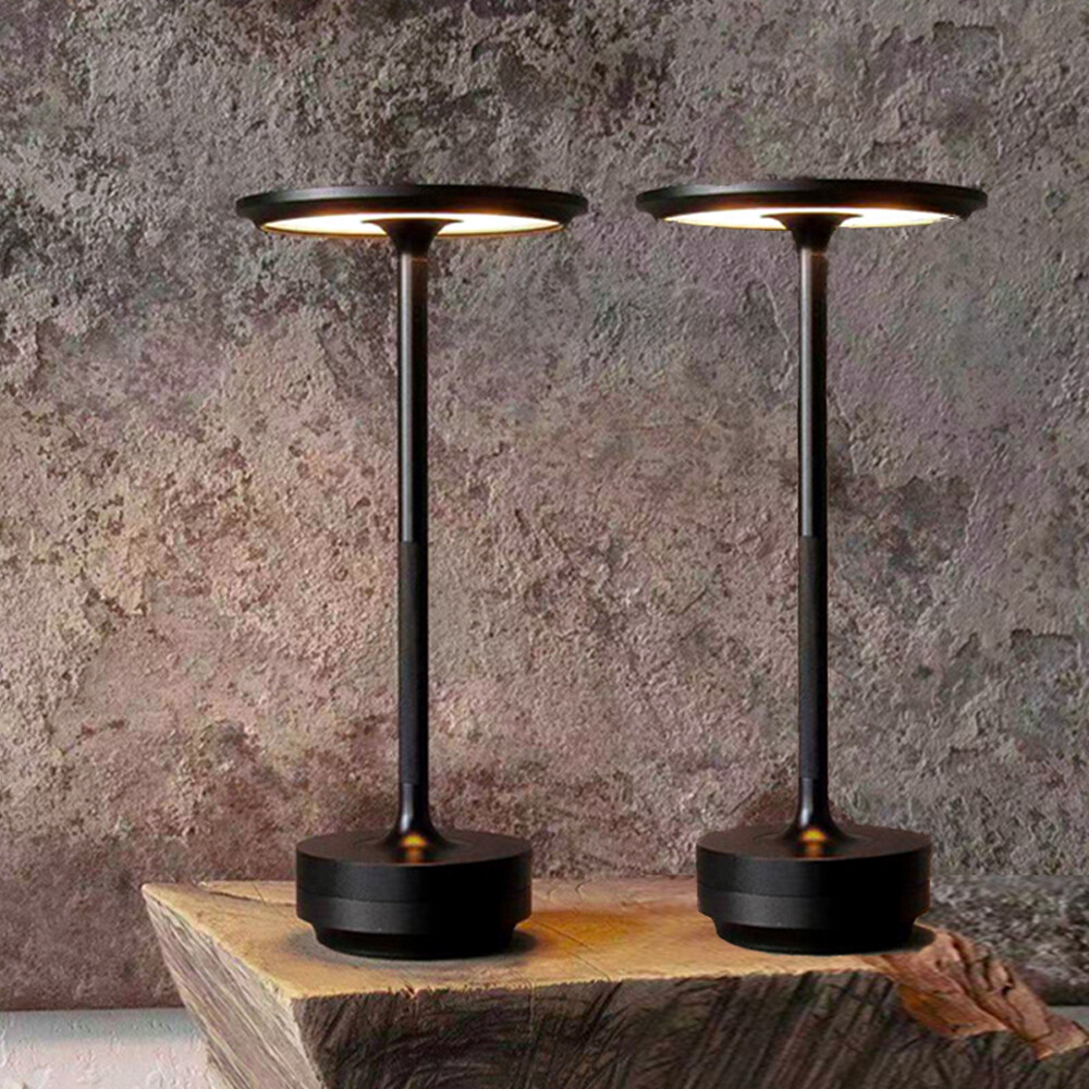 2 pack Dimmable LED Table Desk Lamp Night Light USB Chargeable Wireless Touch