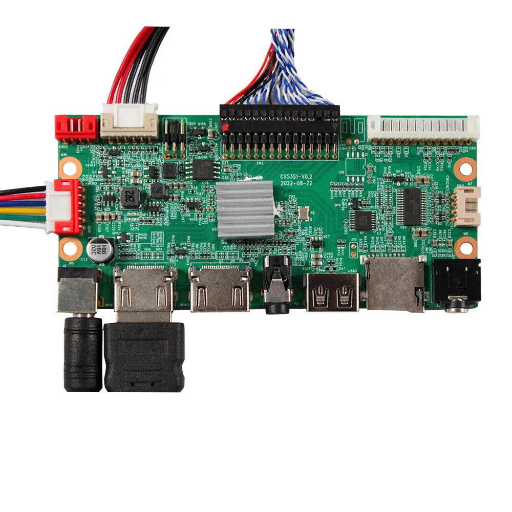 19" 1920x360 Stretched Bar Wide IPS LCD Display HDMI USB SD AV LVDs Driver Board