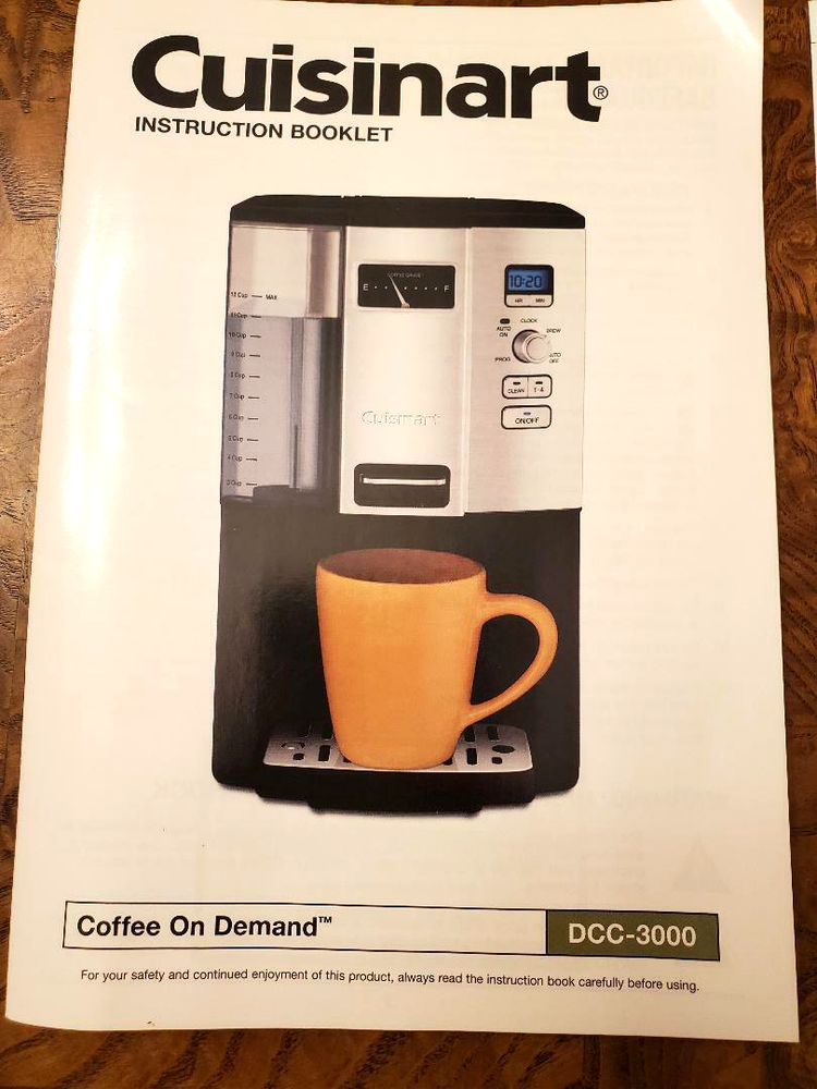 Cuisinart DCC-3000 Coffee on Demand Instruction Booklet