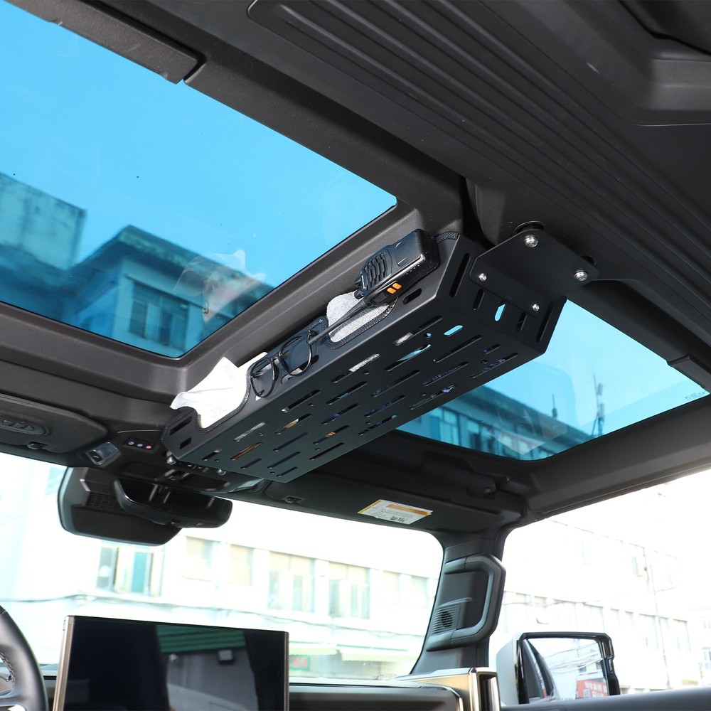 Fits 2024+ Hummer EV Overhead MOLLE Panel Organizer Storage Bracket Shelf Basket