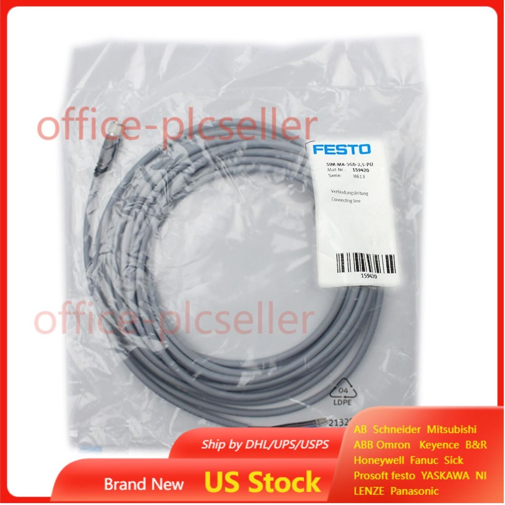 NEW FESTO plug socket with cable SIM-M8-3GD-2,5-PU 159420