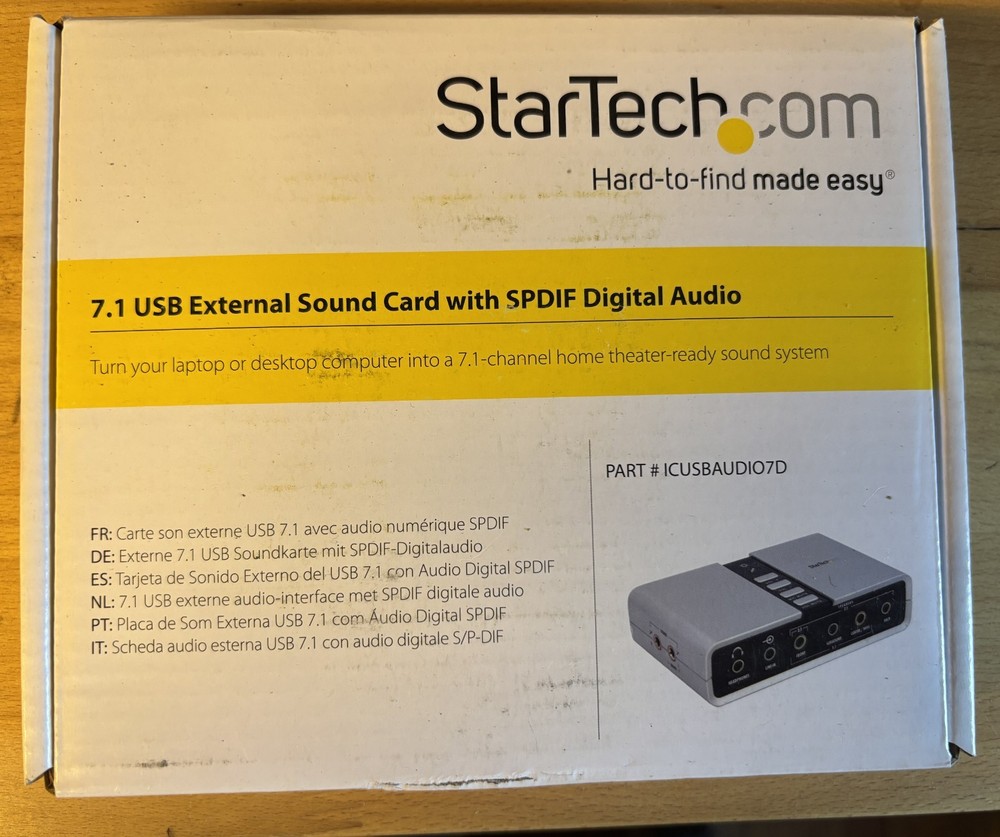 StarTech 7.1 USB Audio Adapter External Sound Card (ICUSBAUDIO7D)