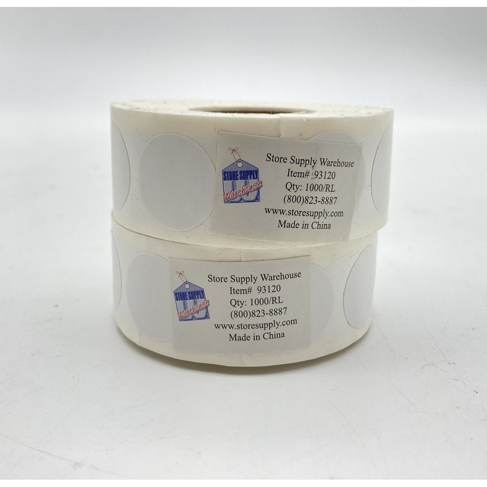 2000 White Color Coding Dot Stickers 3/4" Round Labels Self Adhesive 2 Rolls