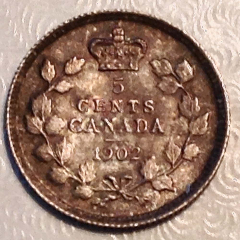 1902 Canada Edward VII Five 5 Cents cd