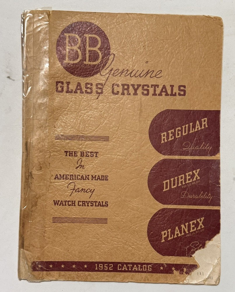 Vintage 1952 BB Watch Crystal Catalog Reference Guide