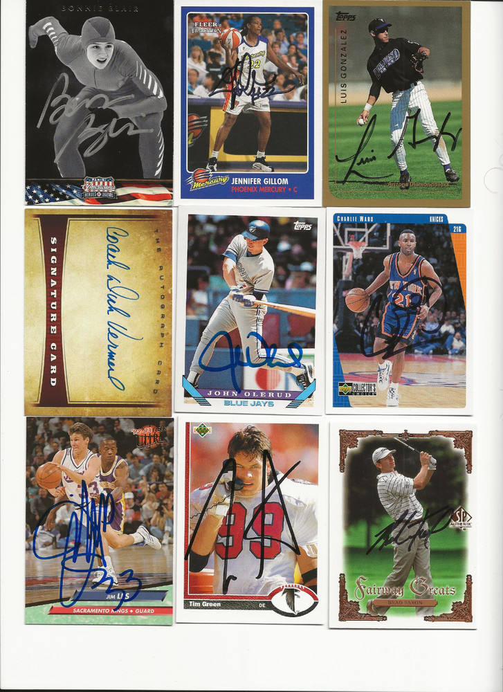 ASSORTED   PEOPLE     9   CARD   AUTOGRAPHED   LOT