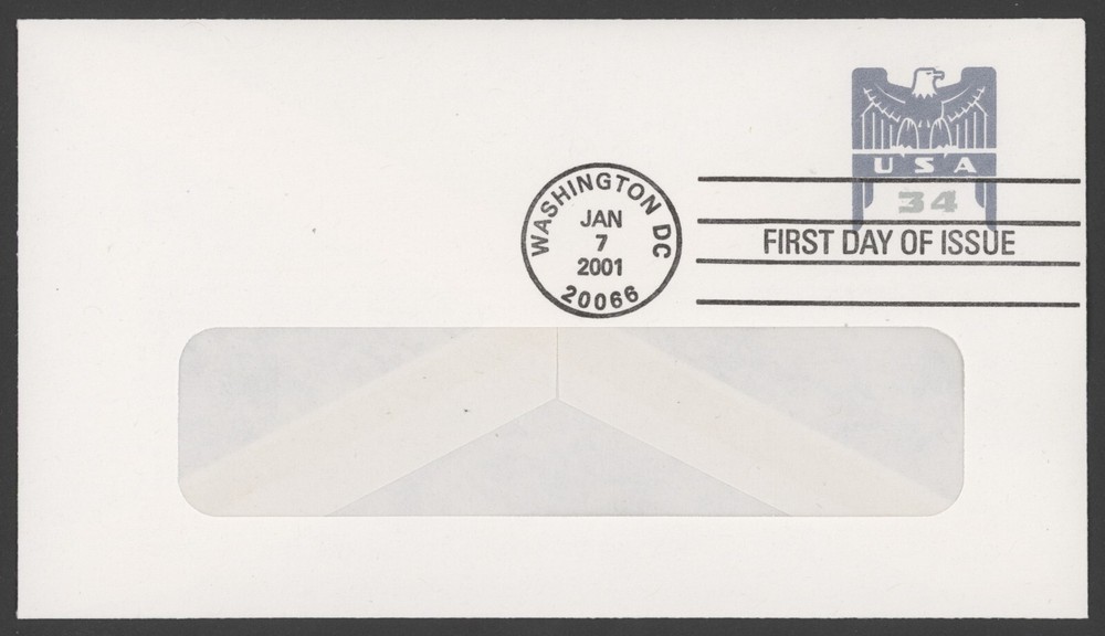 2001 US Scott #U646 34c Eagle on #6 Windowed Envelope FDC