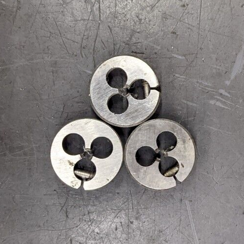 3 Round Dies 3-48 UNC CS 13/16" OD Screw Adjusting Adjustable Die Carbon Steel