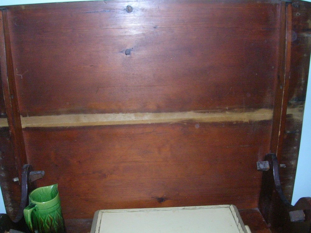 Primitive Vintage Old Solid Pine Tilt Top Bench-Table Rustic Farm Country