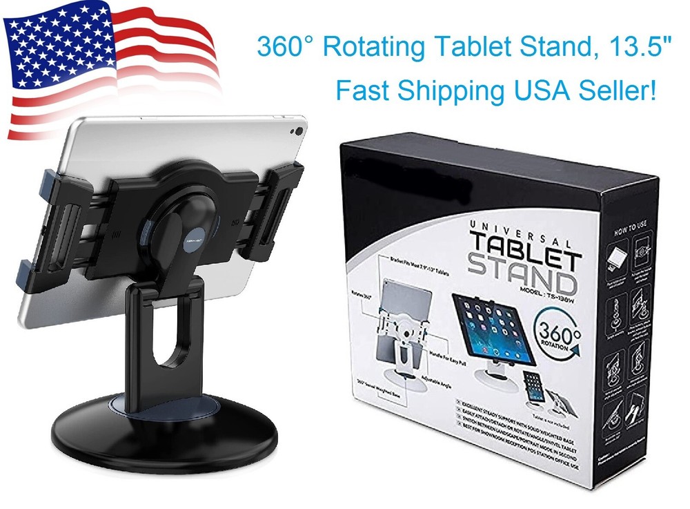 360 Rotating Tablet Stand Holder Desktop Display Adjustable For All 6" - 13"