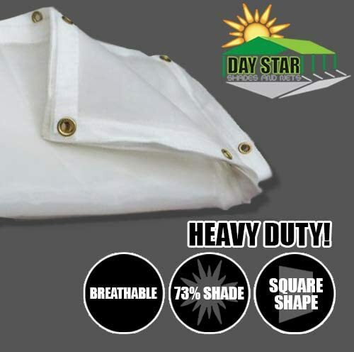 (White) Super Heavy Duty Mesh Tarp Net Sail Sun Shade Awning and Fence Screen