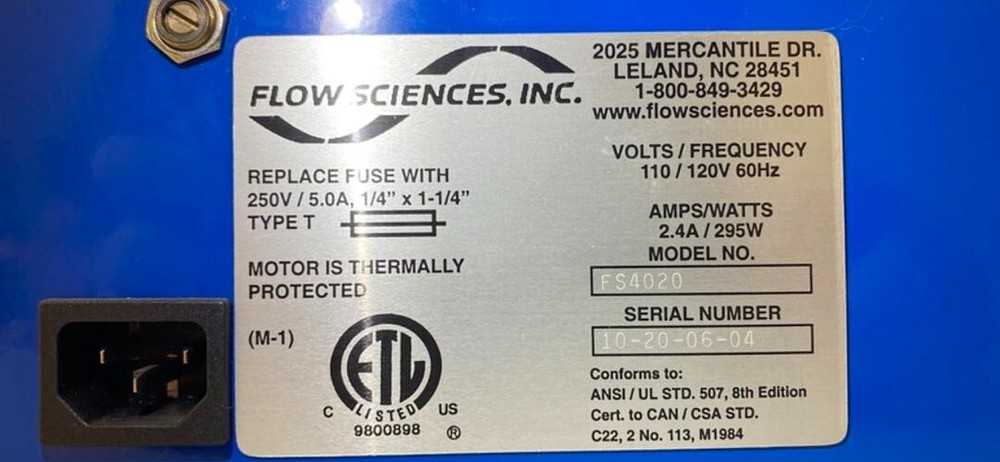 Flow Sciences Mirco Clean FS4020 Blower(S6LLST5276)