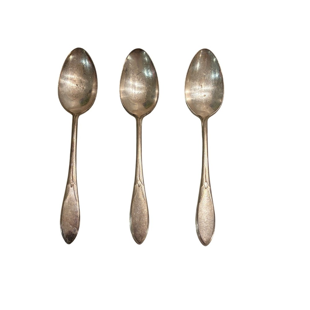 Wm Rogers Mfg Co "Beloved" 1935 Silverplate Teaspoons Set of 3 Vintage