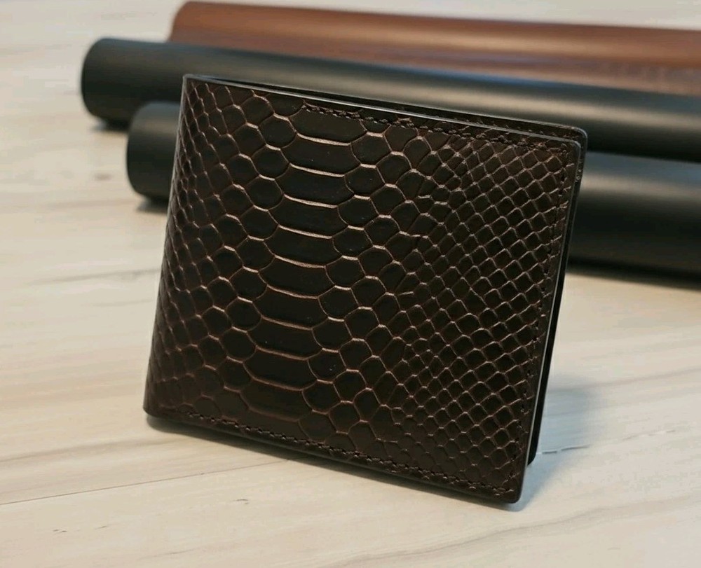 4-5oz DARK SABLE BROWN PULL UP SNAKESKIN EMBOSSED LEATHER HIDE SHOULDER PANEL 7+