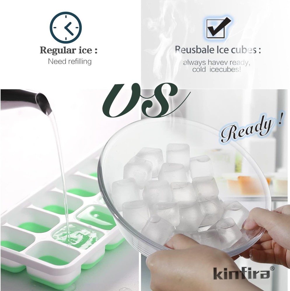 30 PCS Reusable Ice Cubes for Drinks - Refreezable 1 inch, white clear