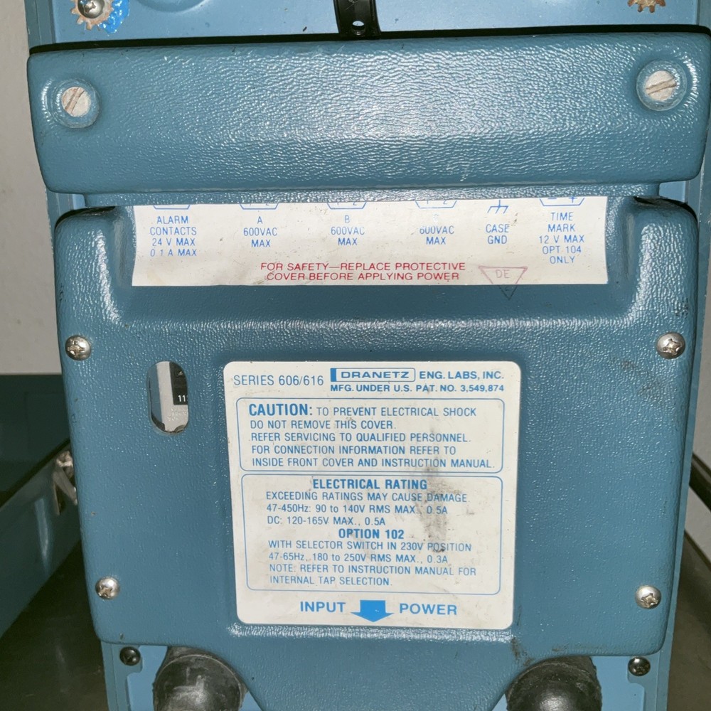 DRANETZ SERIES 606-1 UNIVERSAL DISTURBANCE ANALYZER With Printer