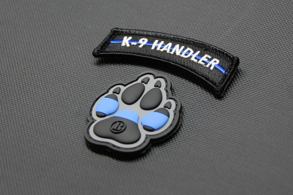 K9 Thin Blue Line PVC Patch Police Dog Handler Patch Set Uniform Patch Hook