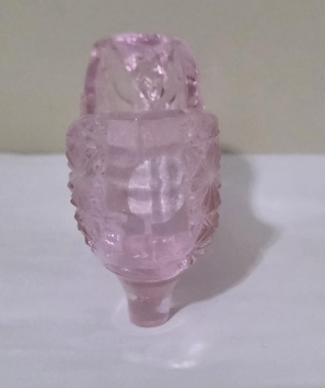 Vtg Fenton Shoe Pink Slipper Boot with Heel Cat Head Daisy & Button 6" x 3" Tall