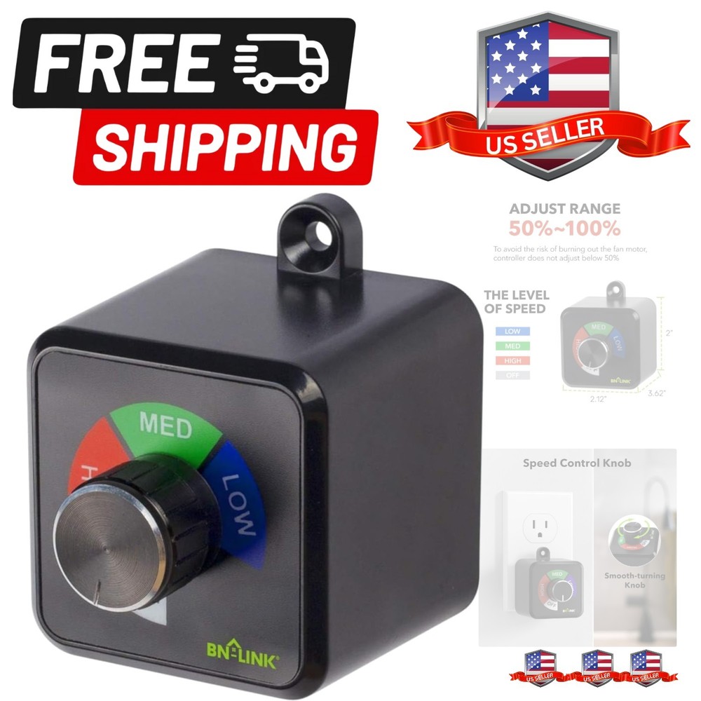 Variable Fan Speed Controller, Plug-in Electric 3 Speed Regulator Adjuster Co...