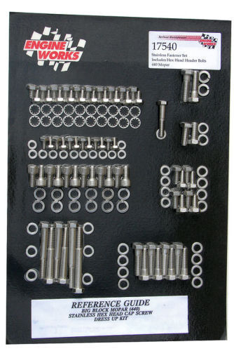 Engine Works Stainless Steel Engine Bolt Kit Mopar Dodge Complete Set
