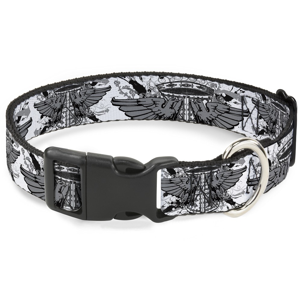 Plastic Clip Collar Phoenix Shield White Medium 11-16.5"