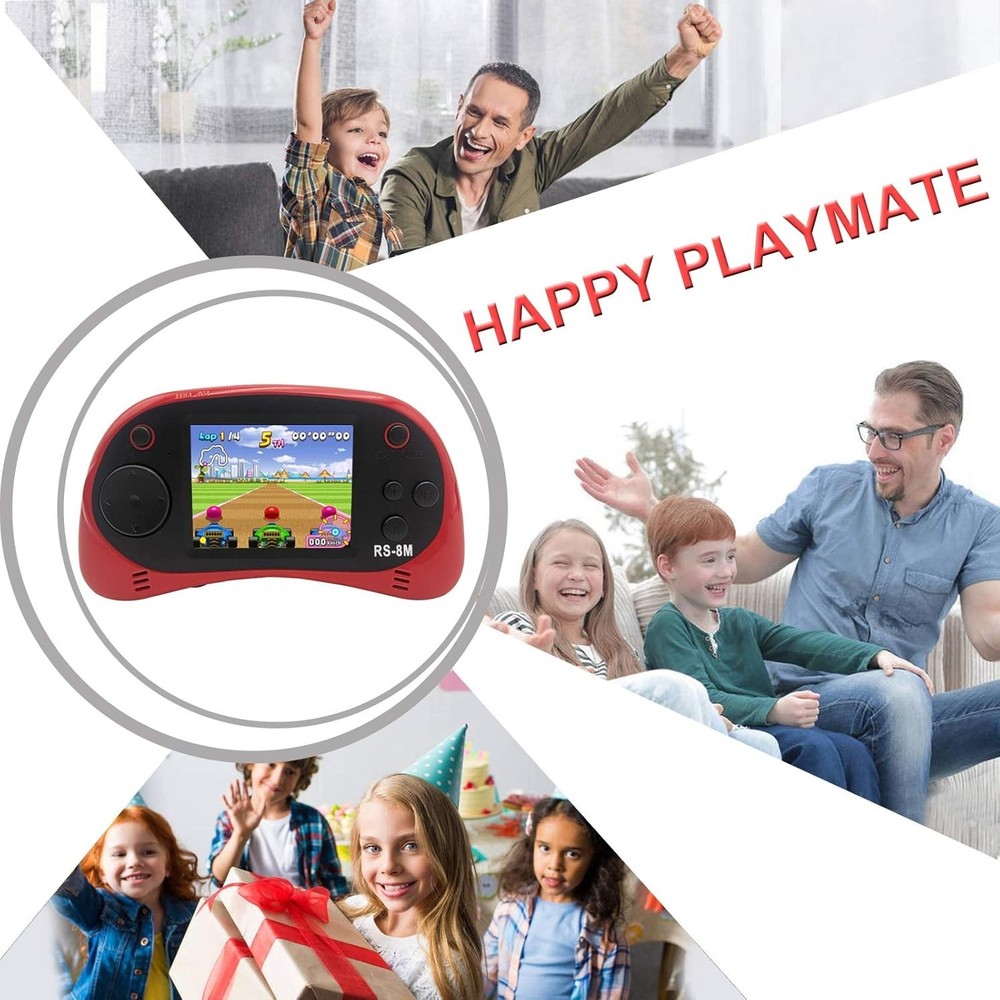 16 Bit Handheld Game Player - Lightweight, Rechargeable & Includes Accessories
