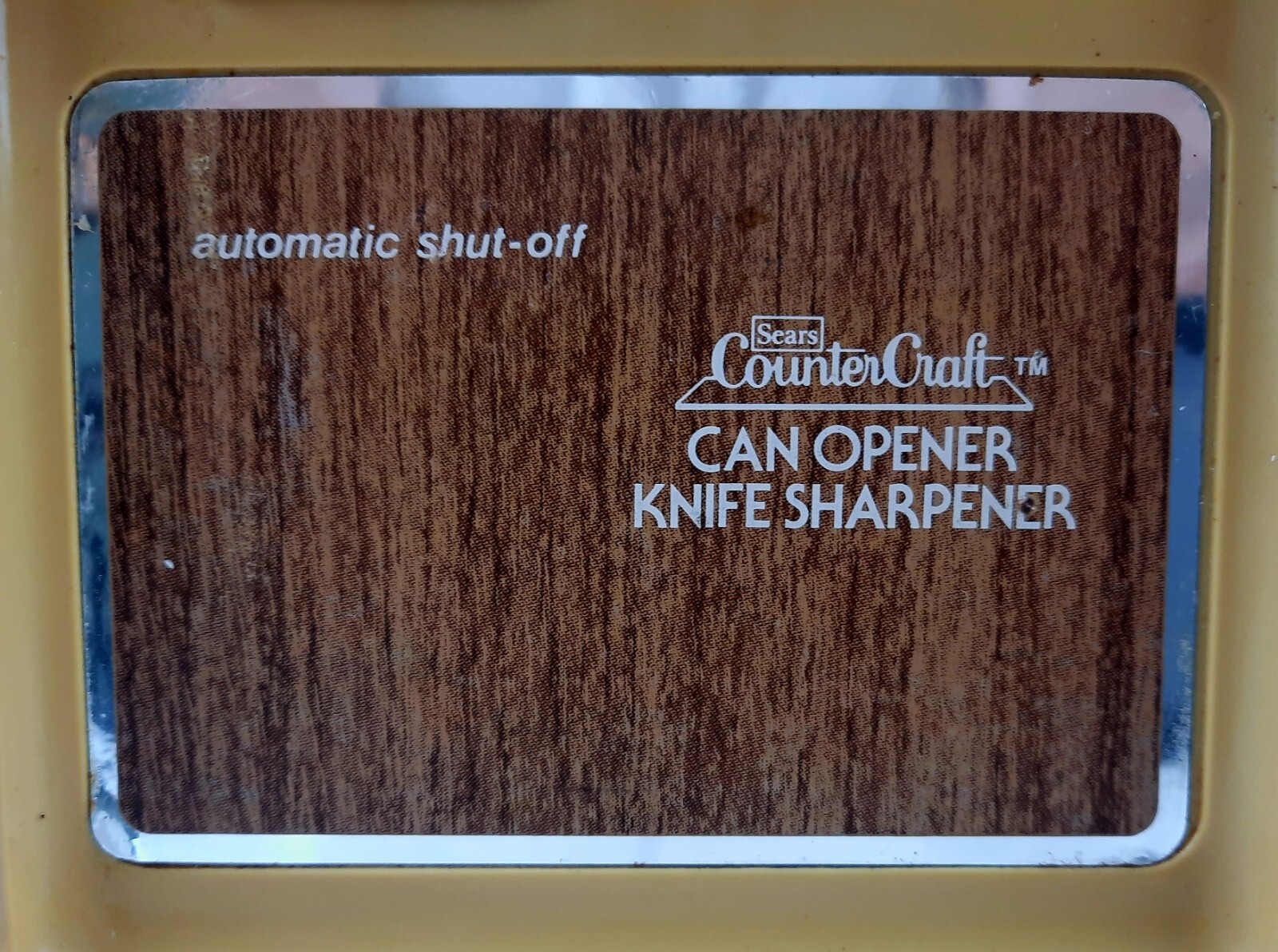 Vintage Sears Gold Counter Craft Insta Clean Can Opener Knife Sharpener