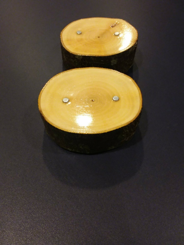 2-- KNIFE DISPLAY STANDS, SOLID PEAR WOOD