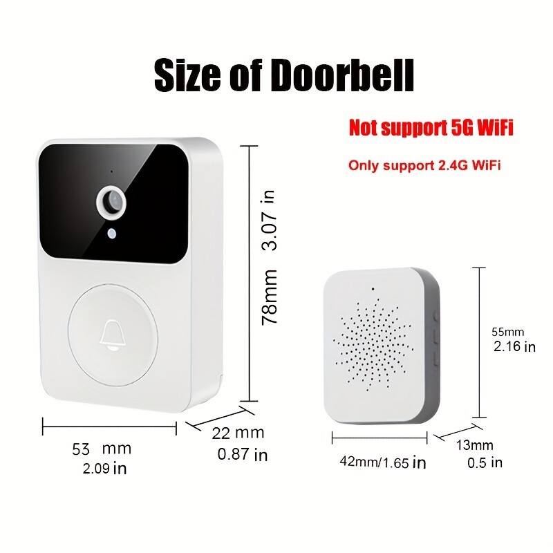HD Doorbell Camera Wireless Security Intelligent Visual WiFi Rechargeable
