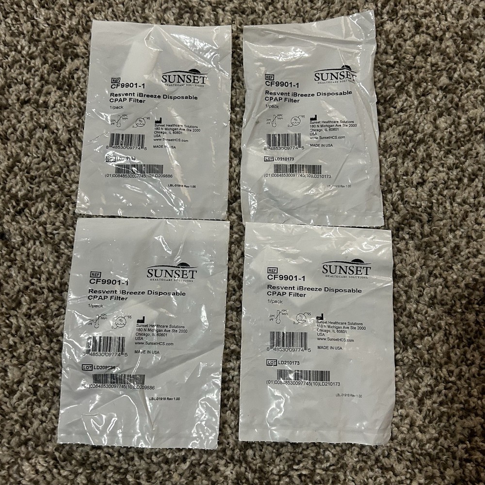 4 Packs Sunset Filter CF9901-1 CPAP 1 Per Pack Resvent Breeze