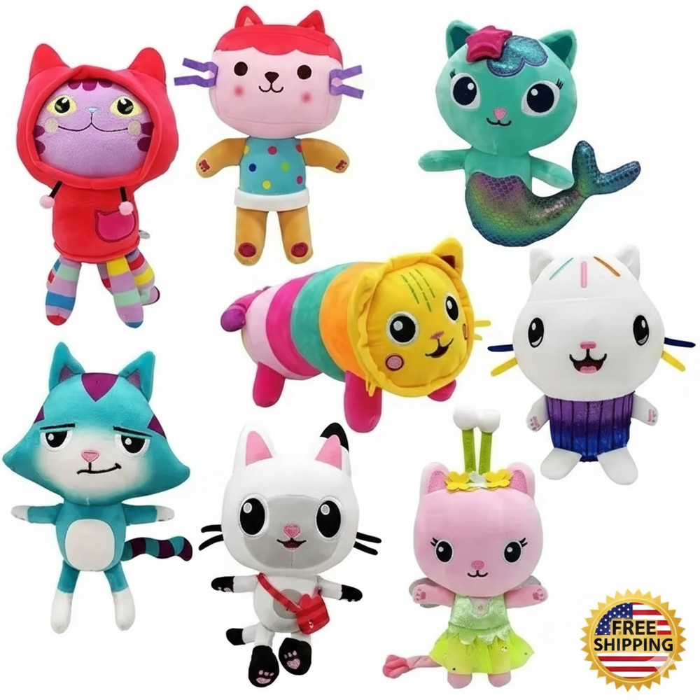 Gabby Dollhouse Plush 10" Soft Stuffed Toy Dolls Mercat Pandy Paws Choose Style